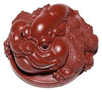 RLKHXBS Sable Violet Pourpre Sable à Trois Pattes à Trois Pattes décoration en Or de goldages à la Main Cérémonie de thé décorations de thé Feng Shui Toad Decoration Decoration Vivide Image Statue of