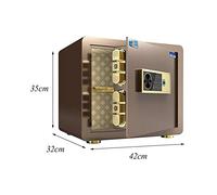 RLKHXBS Safe,Home Safe, Fingerprint Safe Home Office Document Electronic Lock Security Solid Steel Hotel Business Small Money (Fingerprint Password + Mobile Phone Unlock) (Color : Gold)