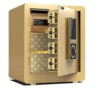 RLKHXBS Safe,Home Safe, Home Digital Safes, File Password Wall Mounted Fireproof Safe with Key Key Safe (Color : Gold)