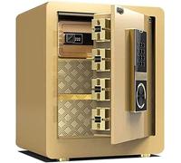 RLKHXBS Safe,Home Safe, Home Digital Safes, File Password Wall Mounted Fireproof Safe with Key Key Safe (Color : Gold)