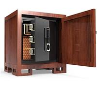 RLKHXBS Safe,Home Safe, Home Insurance Safe Money Security Value Safe Digital Capacity Cash Chinese Solid Wood Household Hidden Safe (Color : Brown)