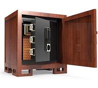 RLKHXBS Safe,Home Safe, Home Insurance Safe Money Security Value Safe Digital Capacity Cash Chinese Solid Wood Household Hidden Safe (Color : Brown)