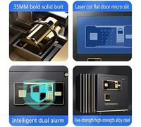 RLKHXBS Safe,Home Safe, Safe, Digital Electronic Safe for Home Office 30cm with 2 Emergency Keys (Color : Red Copper)