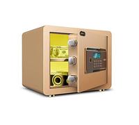 RLKHXBS Safe,Home Safe, Safe, Small Home Digital Safe Value Safe Wall-Mounted Cash with External Power, LED Light, Emergency Key-Gold