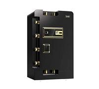 RLKHXBS Safes, 60cm High Home Office Fingerprint Password Anti-Theft Safe Double Alarm System - Colour: Black Safety,Wall Safes