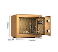RLKHXBS Safes Anti-Fire Anti-Theft Security Safe,Safe Electronic Steel Safe with Keypad and Fingerprint Unlock,Electronic Lock Safe,Wall Safes (Gold 38x30x30cm)