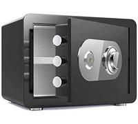 RLKHXBS Safes Household Mechanical Lock + Key Deposit Box High Security Steel Vault Anti-Theft Fireproof and Waterproof Electronic Safebox,Black-38x33x45cm
