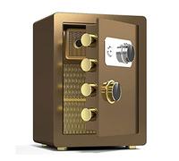 RLKHXBS Safes Office,Steel Fireproof,Waterproof and Anti-Theft,Hotel Financial Cash File Cabinet,Family Storage Box,with Foot Pads,Height 40cm/45cm, Brown