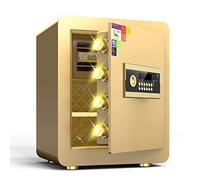 RLKHXBS Safes Security Password Key Operation 3 Layer LCD Screen 4 Lock Bolt with Dark Gold 36 * 30 * 45Cm Safebox