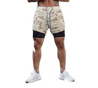 RLKHXBS Shorts Gym Shorts Sport Men's 2 in 1 Running Fitness Shorts Workout Sweatpants Athletic Soccer Short Tight