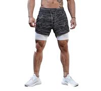 RLKHXBS Shorts Gym Shorts Sport Men's 2 in 1 Running Fitness Shorts Workout Sweatpants Athletic Soccer Short Tight