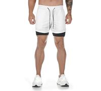 RLKHXBS Shorts Gym Shorts Sport Men's 2 in 1 Running Fitness Shorts Workout Sweatpants Athletic Soccer Short Tight