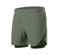 RLKHXBS Shorts Men's Running Shorts 2 in 1 with Multi-Pocket Fitness Training Exercise Jogging Workout Gym Sports