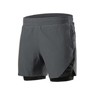 RLKHXBS Shorts Men's Running Shorts 2 in 1 with Multi-Pocket Fitness Training Exercise Jogging Workout Gym Sports
