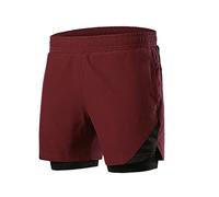 RLKHXBS Shorts Men's Running Shorts 2 in 1 with Multi-Pocket Fitness Training Exercise Jogging Workout Gym Sports