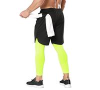 RLKHXBS Shorts Running Shorts Gyms Fitness 2 in 1 Double-Deck Dry Elastic Jogging Tights Clothing Workout Compression