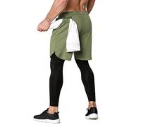 RLKHXBS Shorts Running Shorts Gyms Fitness 2 in 1 Double-Deck Dry Elastic Jogging Tights Clothing Workout Compression