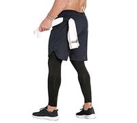 RLKHXBS Shorts Running Shorts Gyms Fitness 2 in 1 Double-Deck Dry Elastic Jogging Tights Clothing Workout Compression