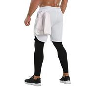 RLKHXBS Shorts Running Shorts Gyms Fitness 2 in 1 Double-Deck Dry Elastic Jogging Tights Clothing Workout Compression