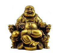 RLKHXBS Statue Feng Shui Open-air Copper Crafts Wealth Buddha Home Car Decoration Ornaments Buddhist Statues (Size : L)