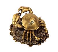 RLKHXBS Statue Home Ornament Office Bookshelf Deco Pure Money Ornaments, Lucky Copper Crab, Means from All Directions, Attract Wealth Animal Sculpture for Office/Shop/Bar (Col