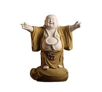 RLKHXBS Statue Lucky Maitreya Zen Living Room Office Big Belly Laughing Buddha Ornament Desktop Decoration Buddhist Statues (Color 01)