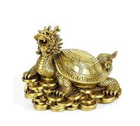 RLKHXBS Statue Stunning Home Garden Ornament Decoration, Dong 1pcs Pure Copper Chinese Dragon Turtle Lucky Desk Ornaments, Vintage Brass Auspicious Animal Sculpture, Miniatures Figurines Feng Shui