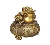 RLKHXBS Statues Fortune Feng Shui Gold Toad Ornements en Laiton Home Store Entrance Decoration Crafts Book Shelf Decor Figurines (S) (S) (S)