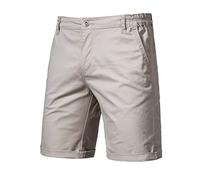 RLKHXBS Summer Cotton Shorts Men's Casual Business Social Elastic Waist Shorts