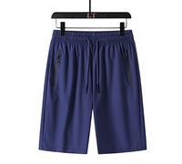 RLKHXBS Summer Ice Silk Sports Breathable Leisure Loose Shorts Men's Beach Pants Slacks Shorts