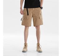 RLKHXBS Summer Multi Pocket Cotton Washable Workwear Shorts Men's Versatile Casual Khaki Capris