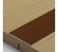RLKHXBS T Molding Floor Transition Strip with Wood Effect, Extra Wide Gap Reducer Metal, Self Adhesive Threshold Ramp Vinyl Flooring Edge Trim, Brown, Red, Beige