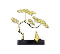 RLKHXBS Table Chinese Luxury Copper Pine Ornaments Living Room Entrance Desk Exquisite Home Decoration Crafts Sculpture Desktop Feng Shui Statue (Size : D)