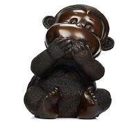 RLKHXBS Tabletop Brass Animal Singe de Bureau décoration Mignon Non dire Singe artisanne Chinois Singe, 7 × 7 × 10,5 cm Statue