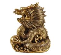 RLKHXBS Tabletop Chinese Feng Shui Dragon Figurine Statue Ornaments, Brass Statue Office Decoration Tabletop Decor Ornaments, for Wealth and Success Good Lucky Gifts,4.2cm