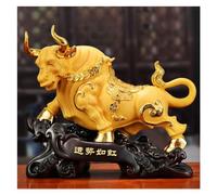 RLKHXBS Tabletop Chinese Gold Resin Statue Decoration Christmas New Year Crafts Gift Collection, Ox, A