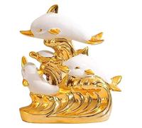 RLKHXBS Tabletop Family Art Figurines Desktop Ceramics Electroplate Process Study State Gift Office Crafts