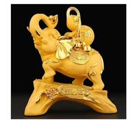 RLKHXBS Tabletop Lucky Elephant Statue Resin Crafts A Pair of Elephants Decorations, for Your Living Room TV Cabinet Decoration Housewarming Gifts,Right,S