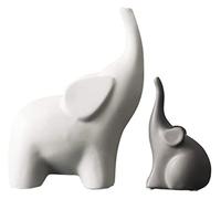 RLKHXBS Tabletop Outdoor Garden Courtyard Statue Decoration Ornement, Ceramic Elephant Figurines TV Cabinet Animal Mère Enfant Éléphant Décor
