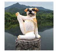 RLKHXBS Tabletop pour la Maison la Cuisine Figurines à Collectionner Statues S Statues Figurines Creative Large Yoga Puppy Decoration Home Dog Living Room Decoration Yoga CLU
