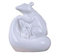 RLKHXBS Tabletop Pure White Ceramic Desktop Decoration Office Wine Cabinet Bookshelf Animal Decoration Feng Shui Lucky Decoration Statue of Wealth Statues