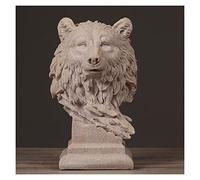 RLKHXBS Tabletop Statue Ornaments Decoration Handmade Bear Head Bust Abstract Sandstone Bust Statue Wildlife Model Art Style Decor
