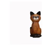 RLKHXBS Tabletop Thai Wood Food Crafts na CAI Cat Decoration Siamois Cat Living Room Decoration Southeast Asia Asie Desktop