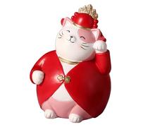 RLKHXBS Tablette Good Luck Cat Statue Decoration, Resin Crafts Chubby Lucky Cat Figurines Ornements, Feng Shui Chuck Cat Figurine Luck for Love Decoration Ornements, A