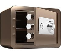 RLKHXBS Waterproof Digital Safe Fireproof and Anti-Theft Cash Drawer, Steel Security File Storage Cabinet, Household Small Size,Brown-30 38 X 30cm