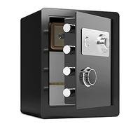 RLKHXBS Waterproof Safes Steel Combination Key Lock Safe, Fireproof and Anti- Theft Storage Cabinet, Small Office File Box, Height 25cm/30cm/45cm for Home Off,Black-45 38 X 33cm