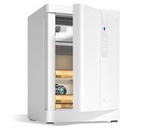 RLKHXBS White Deluxe, Smart Electronic Digital Security Box, Fingerprint Recognition Solid Alloy Steel Cabinet Safes with Hidden Password Function for Home Documents, Money Jewelry