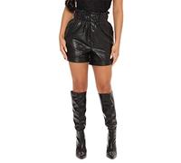 RLKHXBS Women's Leather Shorts Spring High Waist A-Line Slim Loose Wide Leg Pants Casual Five-Point Pants