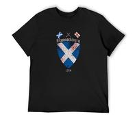 RlMI LINMY Bannockburn Robert 1314 Flag Scotland The Bruce Banner Scottish Battle O-Neck 100% Cotton Short Sleeve Unisex T-Shirt M