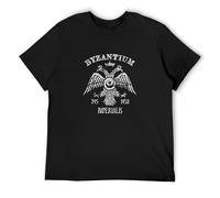 RlMI LINMY Byzantium Imperialis Eagle Roman Empire Medieval History Europe O-Neck 100% Cotton Short Sleeve Unisex T-Shirt XL